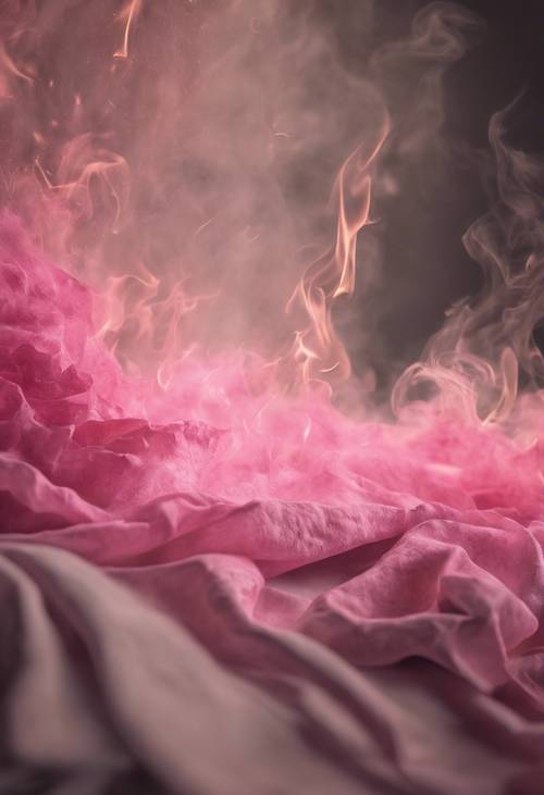 令人着迷的粉红色火焰微妙地揭示了古老羊皮纸上的印记。