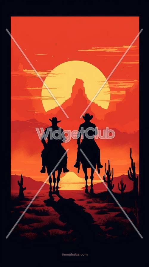 Sunset Cowboys in the Desert