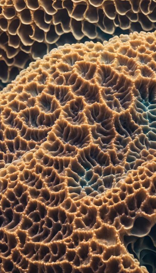 An abstract representation of the fractal patterns found in massive brain coral.