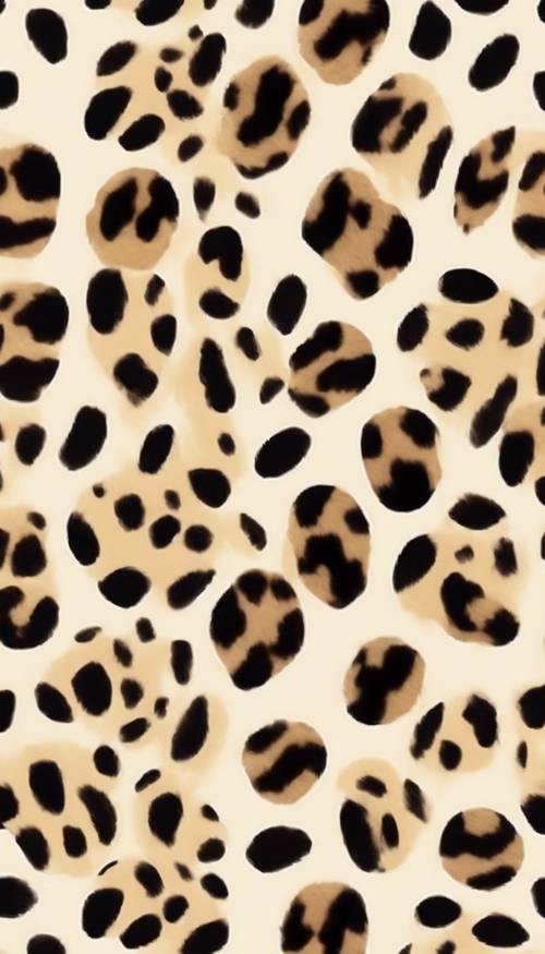 Um padrão perfeito de manchas de leopardo suaves e de cor creme em um fundo transparente.