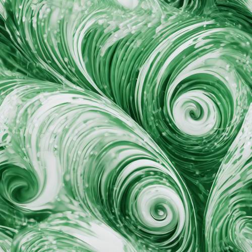 Abstract swirls of cool green and white blending together.