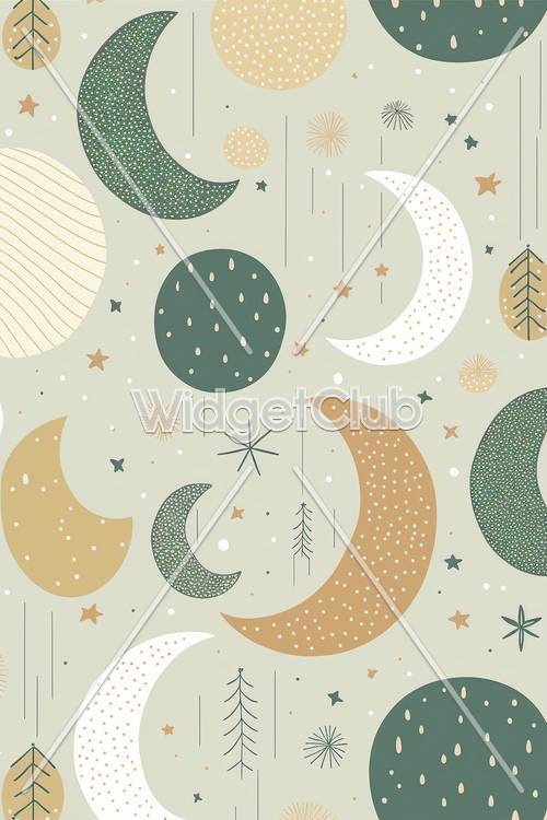 Magical Moon and Stars Pattern for Your Screen