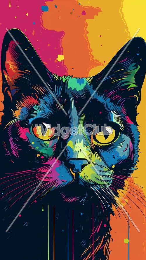 אמנות חתול צבעונית