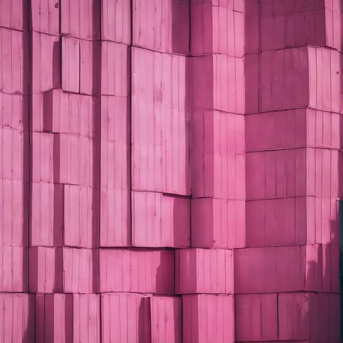 Abstract shapes and surreal patterns in a wide range of pink hues covering a warehouse wall. Tapet [86bb9837d35141379d7f]