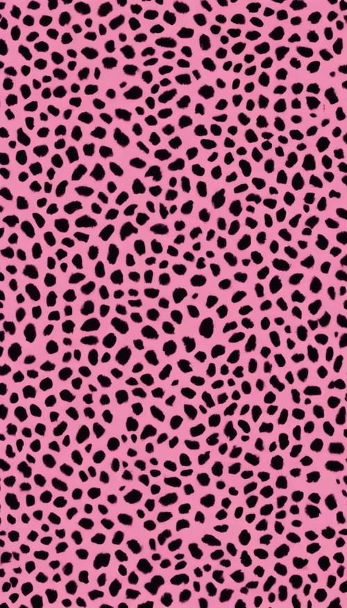 Dark pink leopard spots arranged in a seamless pattern, evoking a feeling of luxury. Tapeta [45b866f178f34ea6b199]