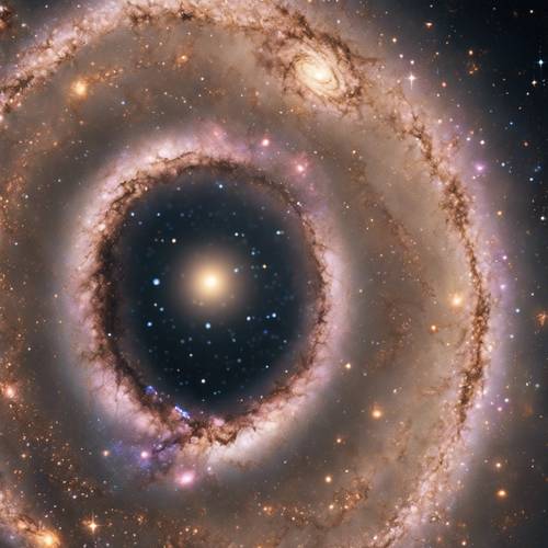 Spokojny widok galaktyki spiralnej widzianej z krawędzi obserwowalnego wszechświata.