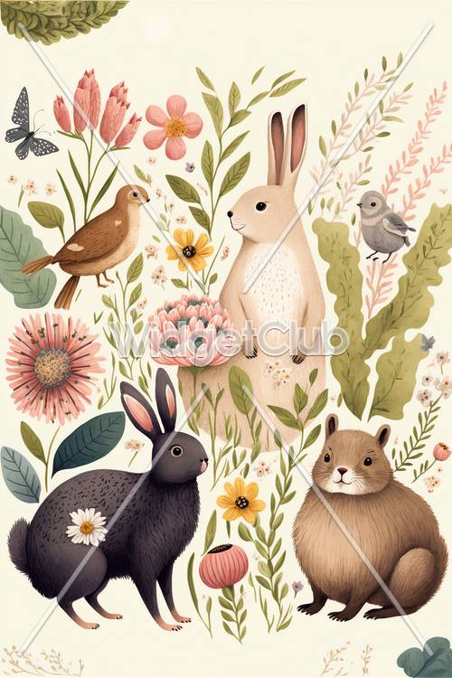 Cute Animals and Flowers