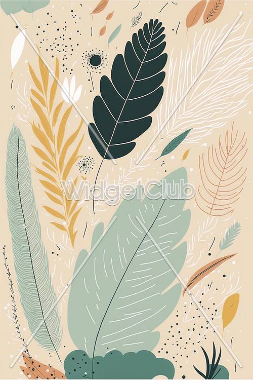 Design colorato di foglie e piante