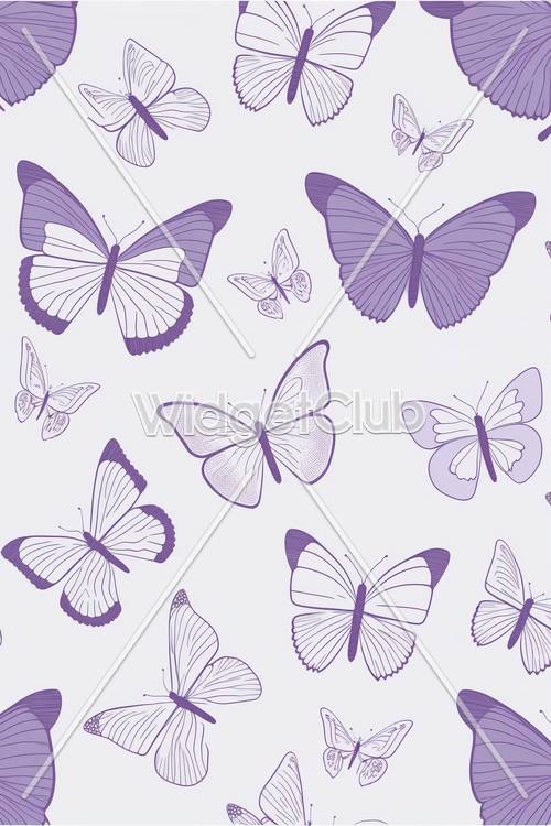 어린이를 위한 보라색 나비 패턴