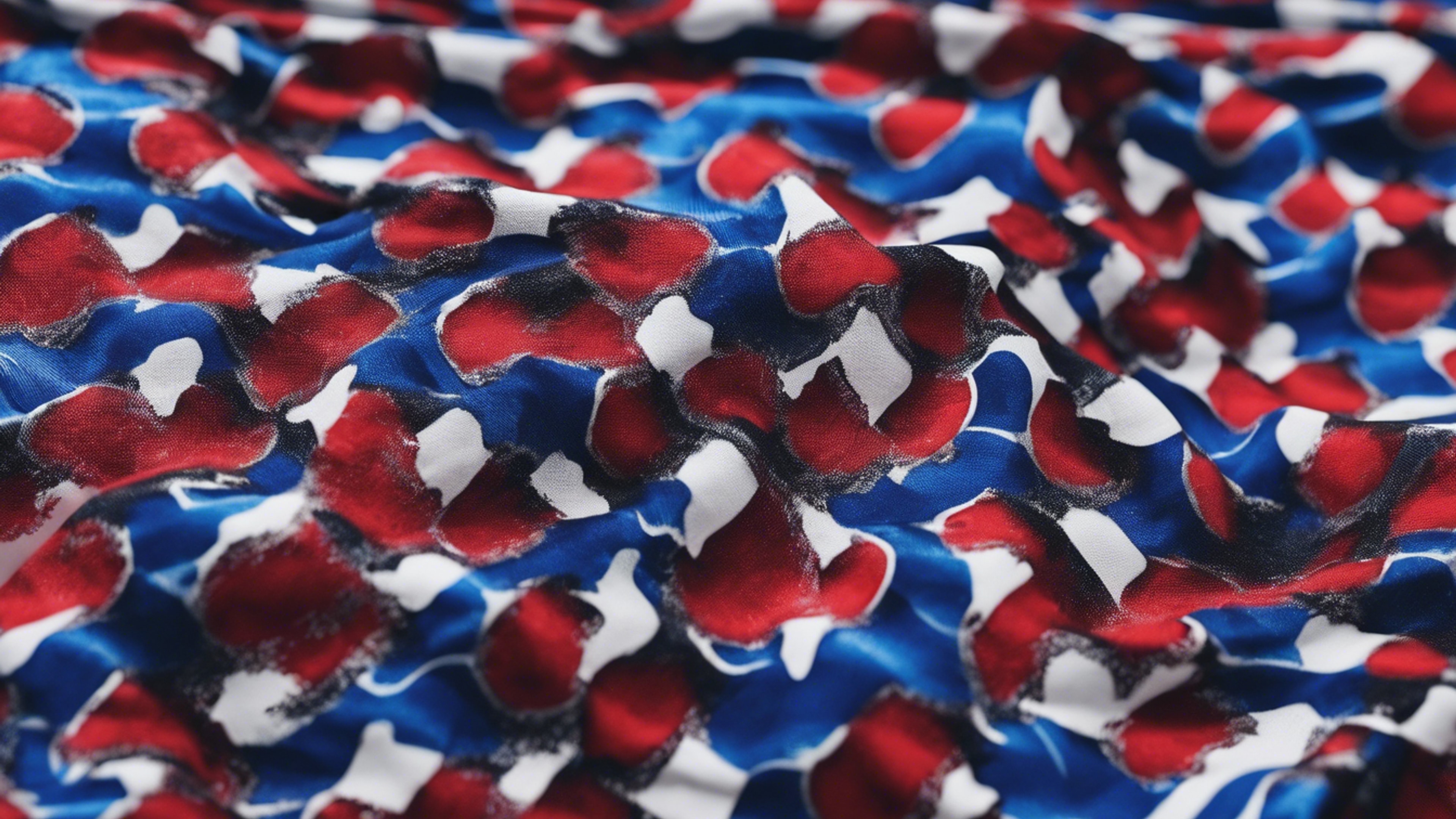 A pattern of a jacket using red and blue camo. Валлпапер[dc85284079f94842886c]