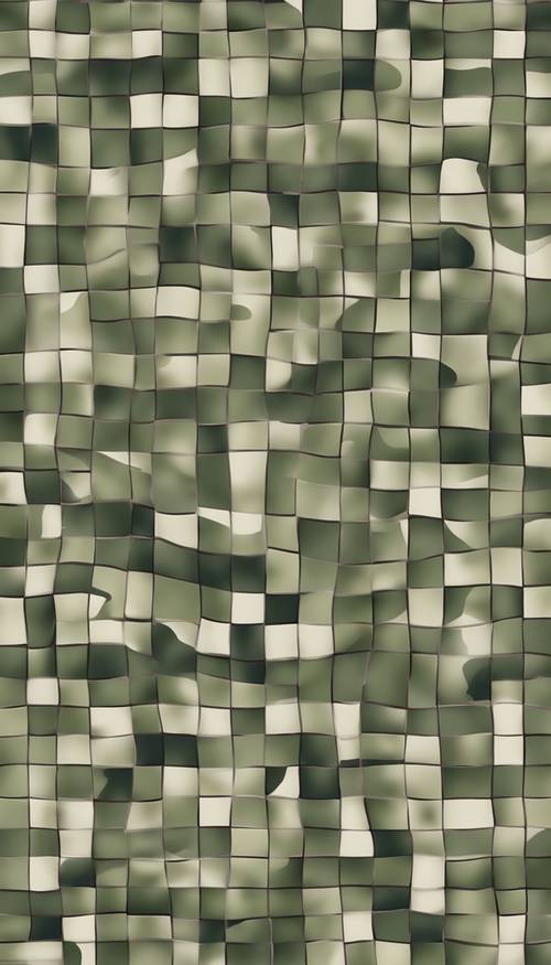 A camouflage-inspired checkered pattern. Tapeta [7415c75a615b41489ef7]