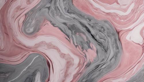 Uma vista superior de uma bancada de mármore rosa e cinza, evocando uma sensação de elegância.