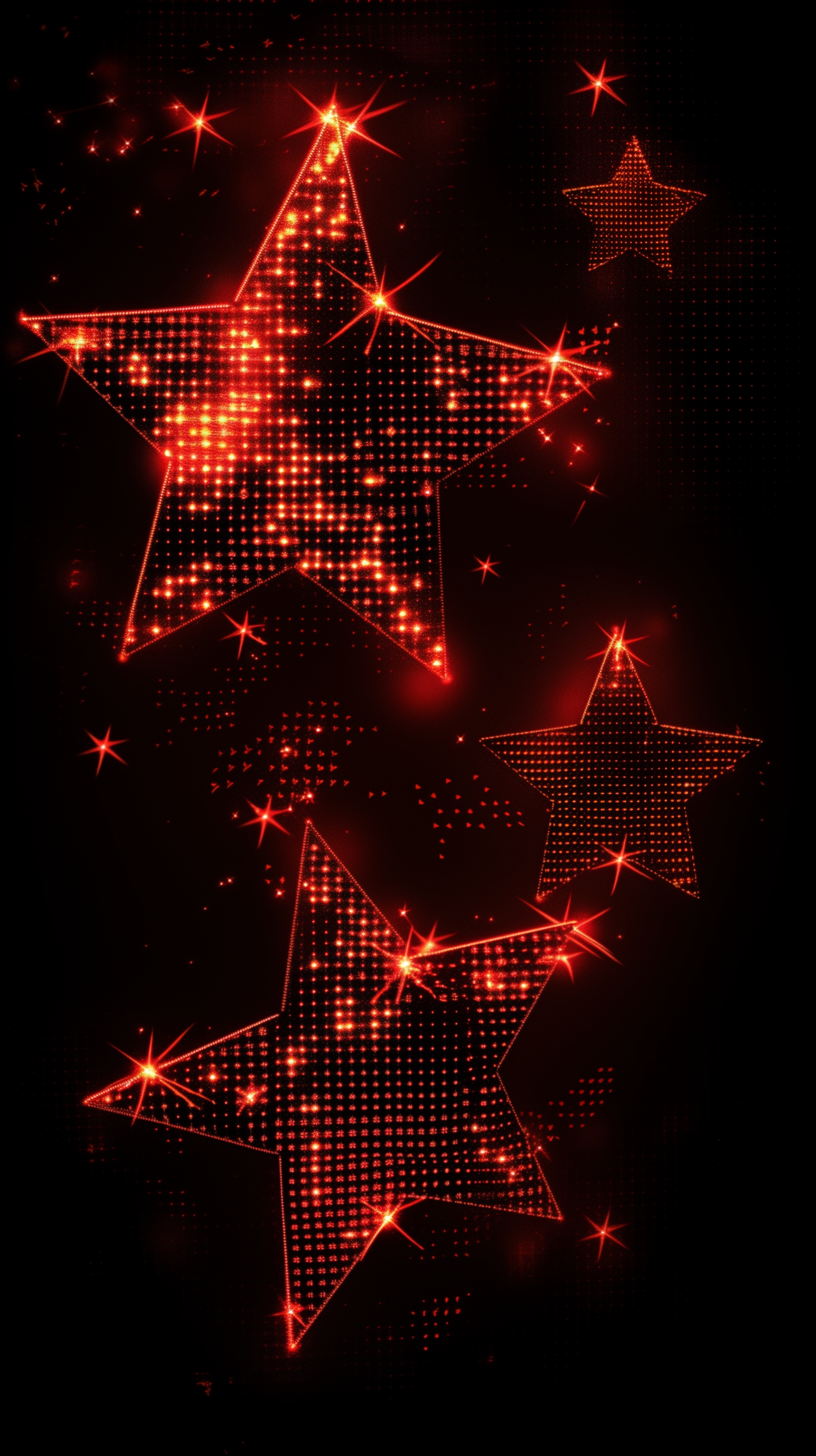 Bright Red Stars Sparkle on Dark Background Kertas dinding[73d88830ab094892bad0]