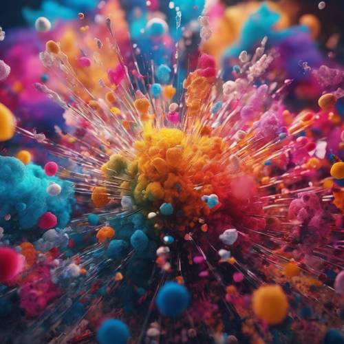 Una explosión cromática de colores en un entorno abstracto Fondo de pantalla [9ddb4ed969f44b6fa333]