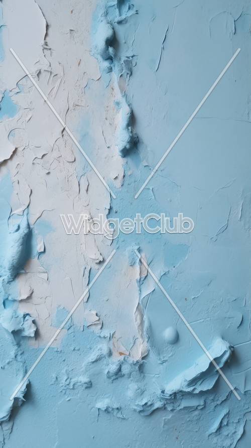 Descascando tinta azul em uma parede