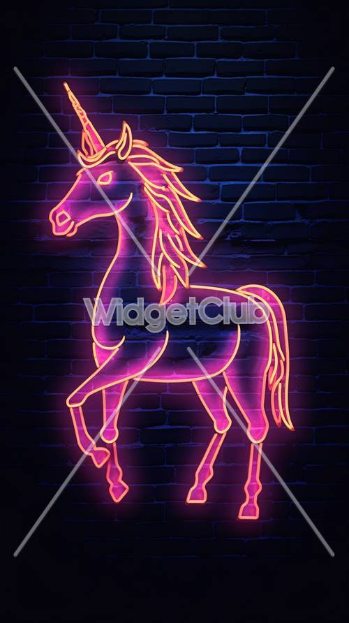 Cavalo de néon ilumina a noite