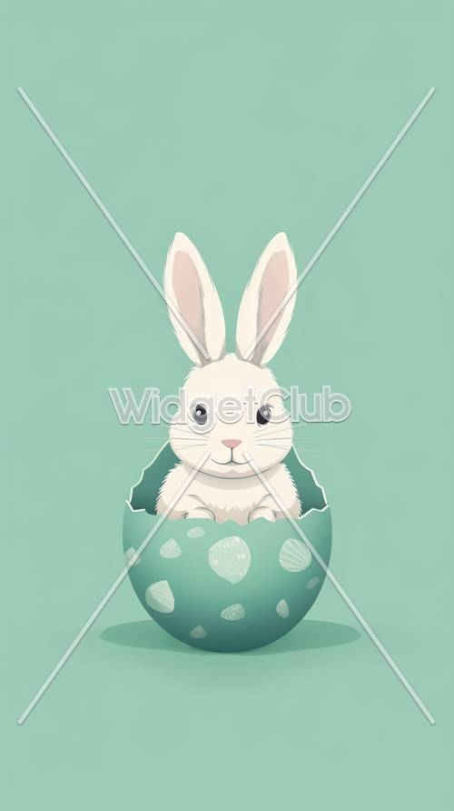 Cute Bunny in an Egg Shell壁紙[242ebb0397334ac4bcd6]