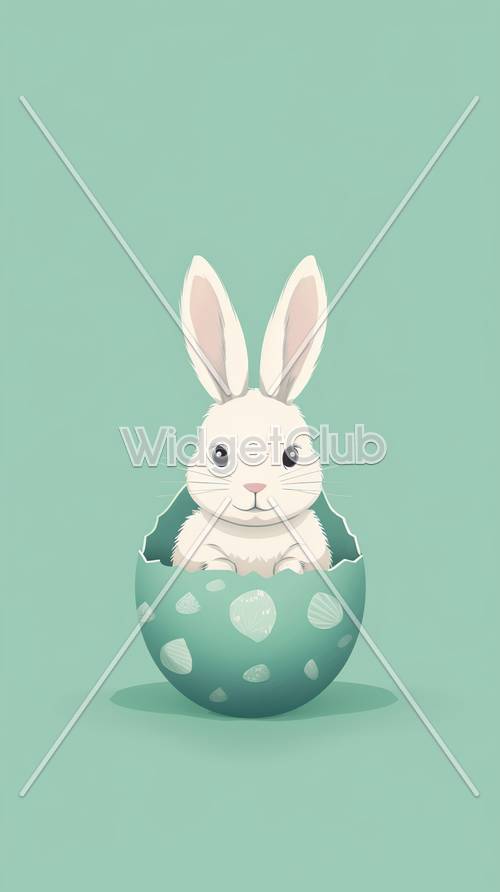 Simpatico coniglietto nel guscio d&#39;uovo