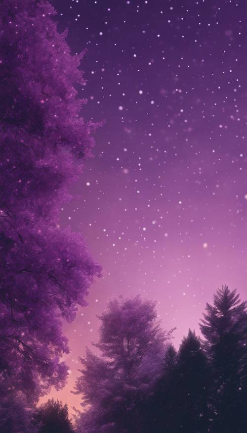 Um céu escuro da meia-noite se transformando em um crepúsculo roxo em um padrão ombre perfeito.