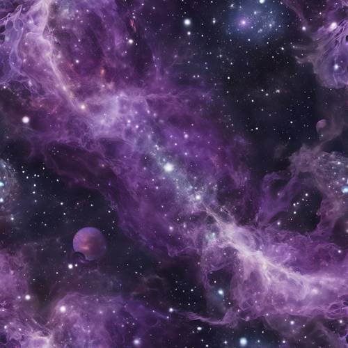 Memutar-mutar galaksi marmer ungu di alam semesta yang jauh.