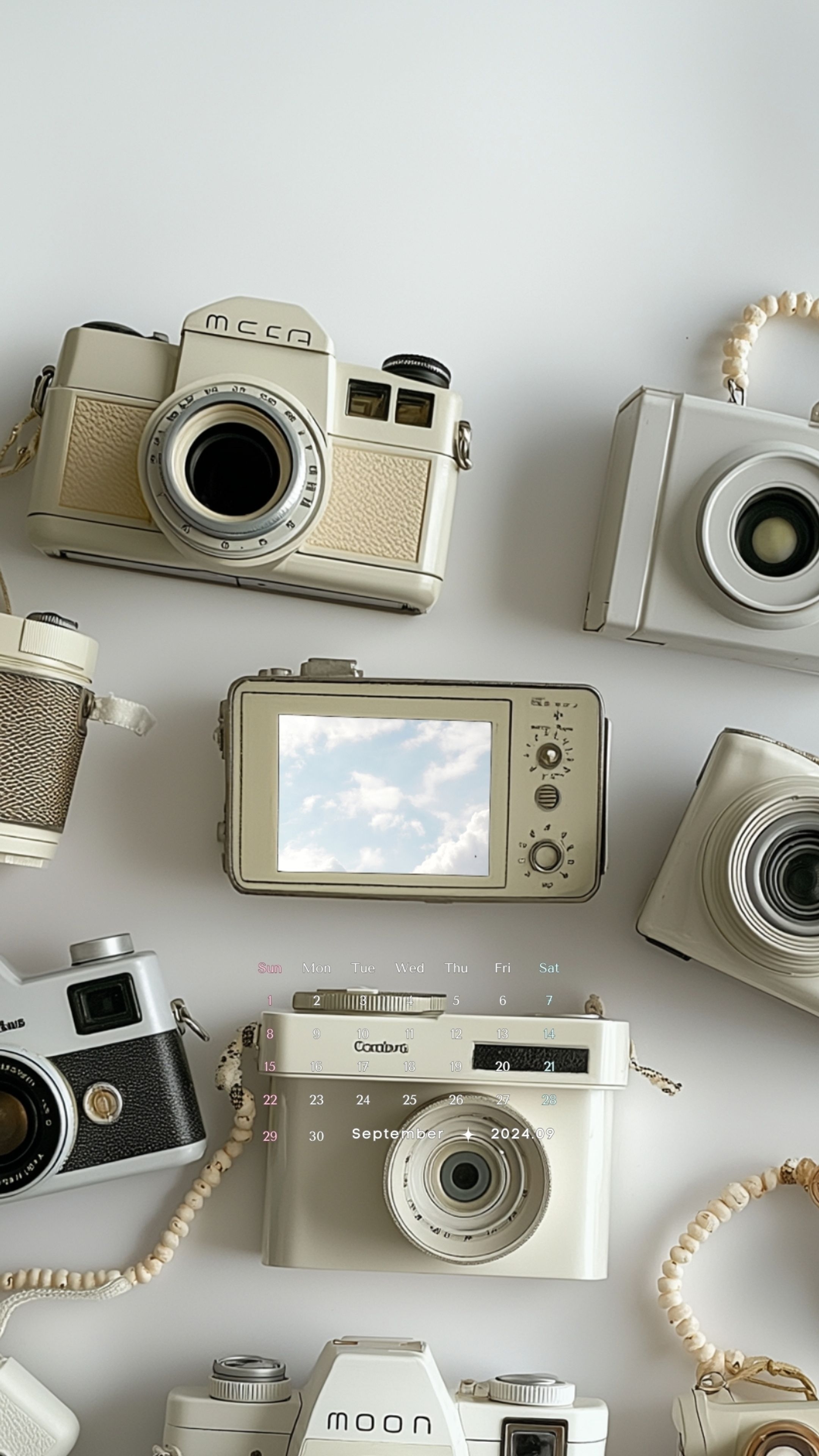 Classic Cameras and Sky Display Wallpaper[12d91f36a36945a78315]