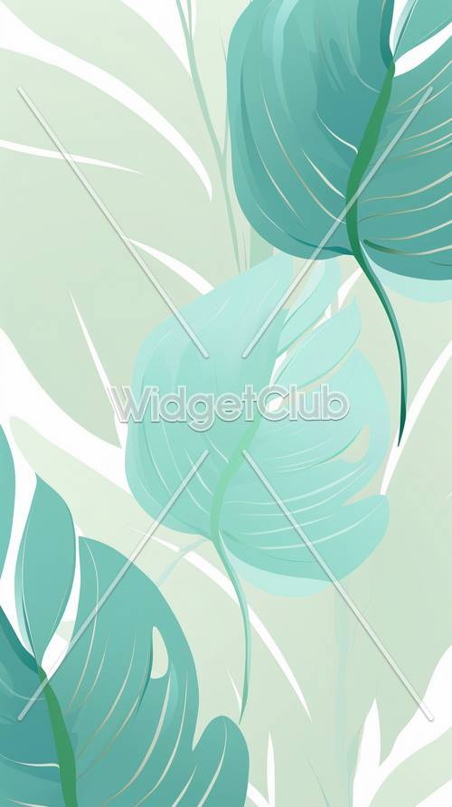 녹색과 파란색 잎 디자인