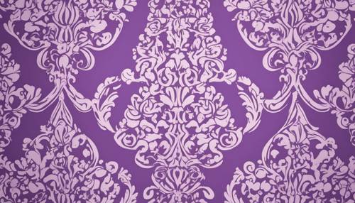 Uma interpretação moderna de um padrão clássico de damasco; desenhos em um tom lilás vivo.