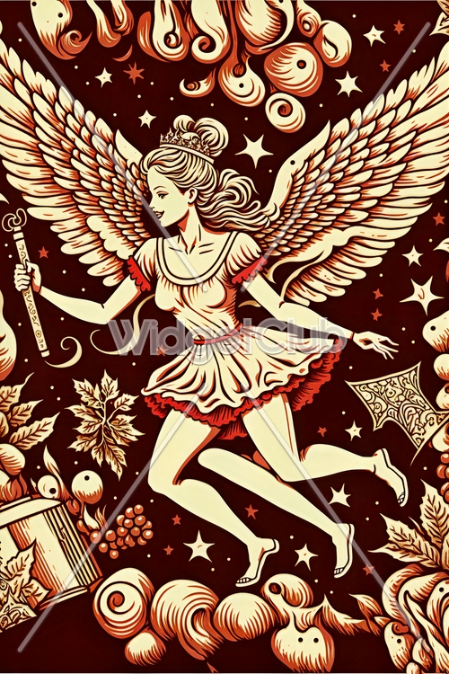 Starry Night Angel Kertas dinding[c5dbd861d9aa4a1f8c2d]