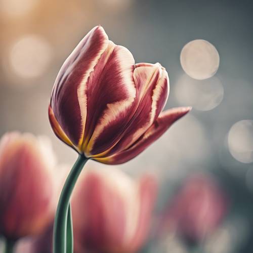 Stylizowane przedstawienie tulipana w stylu art deco.