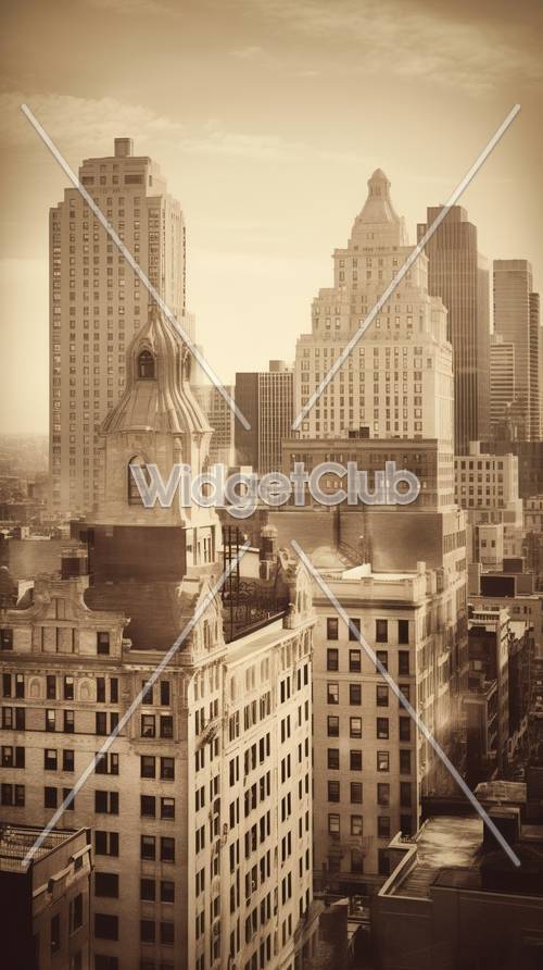 City Skyline with Vintage Filter