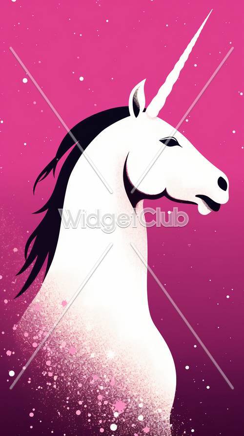 Perfil de unicornio rosa mágico