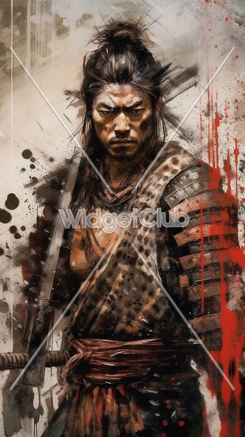 Samurai Warrior in Battle Art