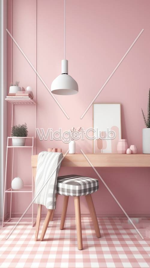 Pink Home Office Setup Wallpaper[b703d13d1ab049d58700]