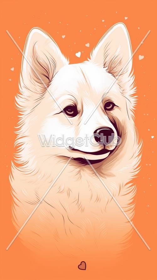 Cute Smiling Dog Illustration壁紙[174c186658b44cee8f35]