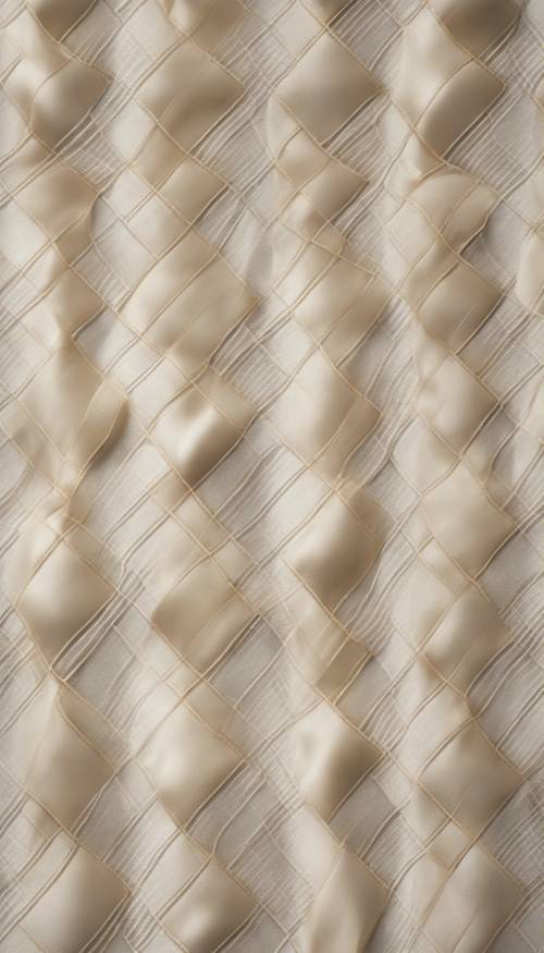 A sophisticated cream plaid pattern on a silk texture