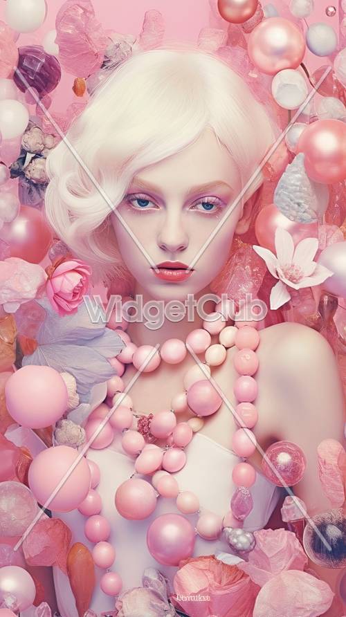 Dreamy Pink Floral Fantasy Background