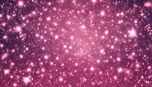 반짝이는 핑크색 글리터를 사용해 만든 별이 빛나는 하늘 패턴입니다.