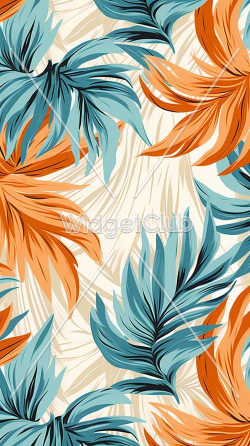 Colorful Tropical Leaves Background