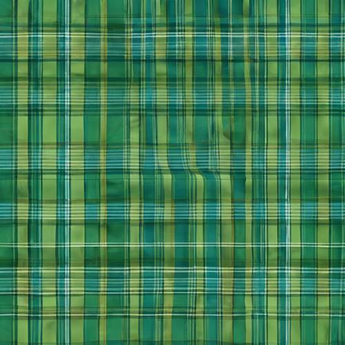 A robust plaid design featuring the striking combination of deep sky blue and jungle green.