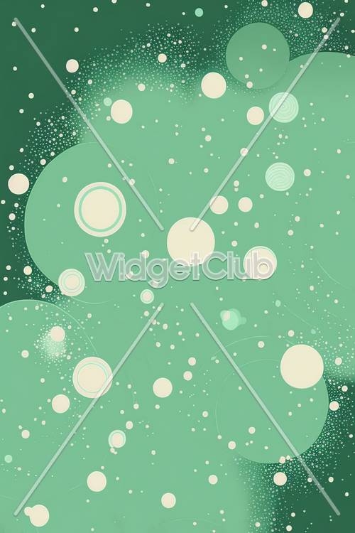 Green Bubbles and Dots Design Wallpaper[7f80437c8d4d452aa029]