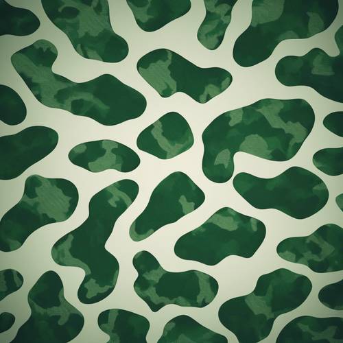 Representación digital de formas de camuflaje verde que pulsan sobre un fondo más oscuro.