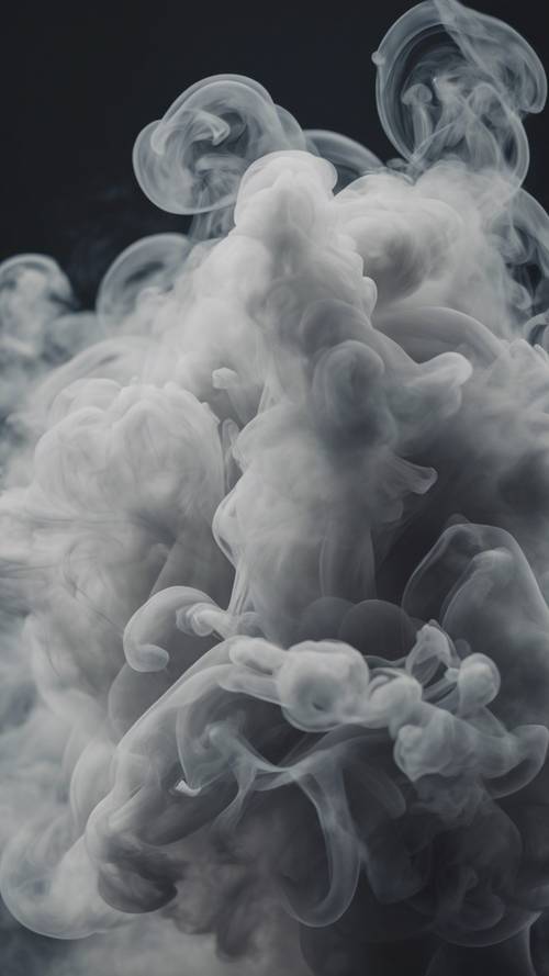 Representasi abstrak dari berbagai corak asap abu-abu.