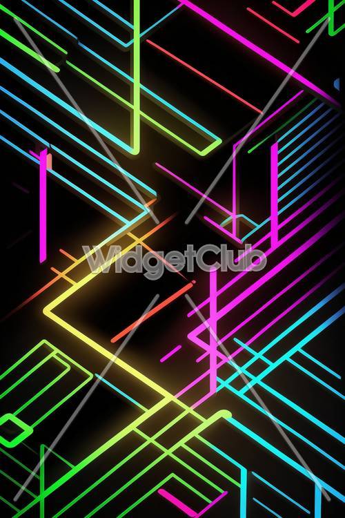 Neon Lights in Abstract Shapes
