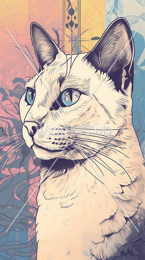 Ilustración de gato con estilo
