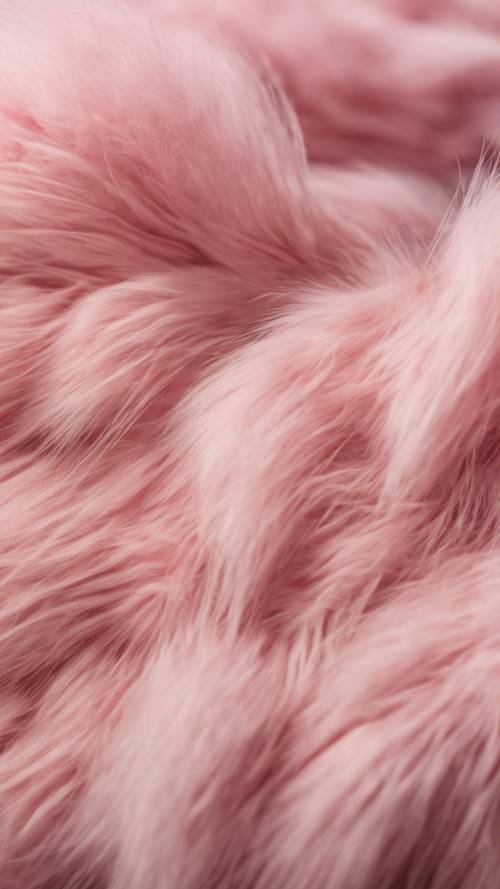 鮮やかなピンク色の牛の毛皮のマクロショットを使ったふわふわブランケットのデザイン