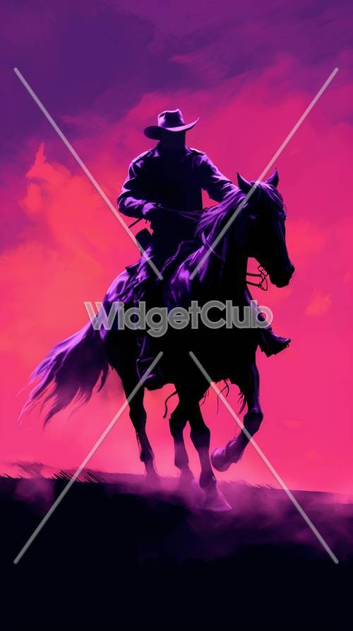 Galloping Horse in Pink Light