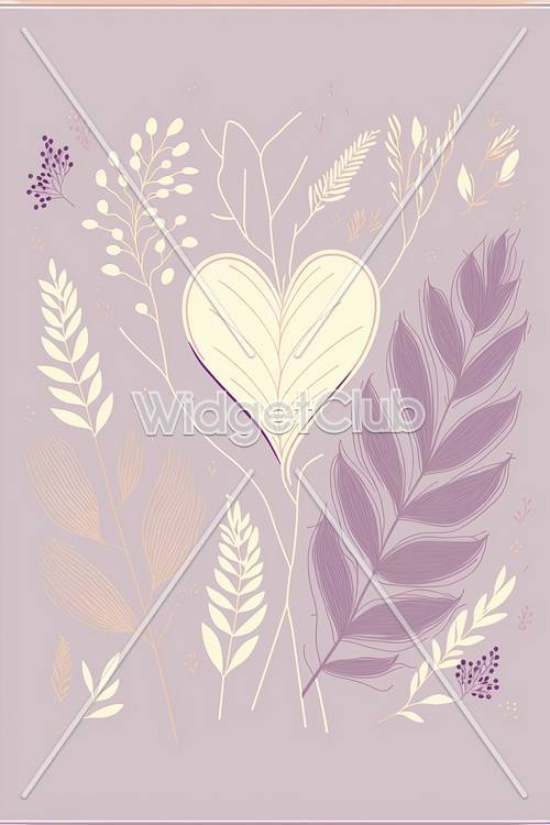 Heart and Leaves Nature Design