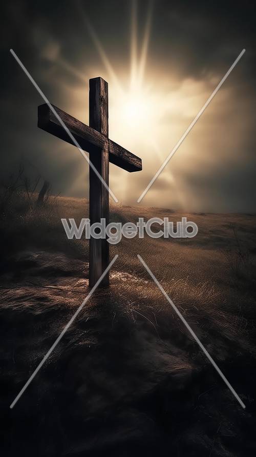 Mysterious Cross in a Moody Landscape