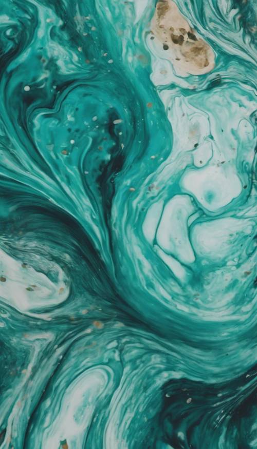 Una mezcla abstracta de acuarelas verde azulado arremolinadas