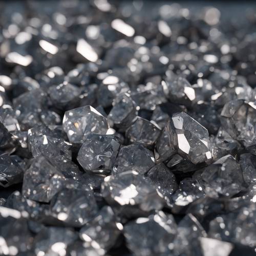 A mining site filled with raw gray diamonds.